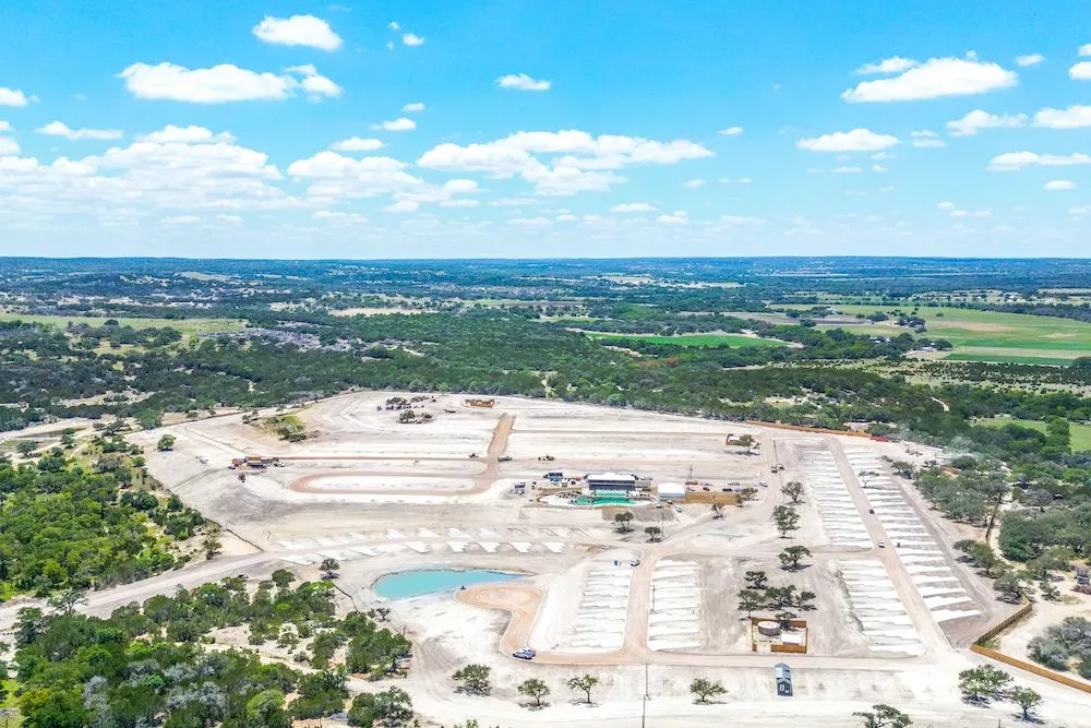 aerial view of Firefly Resort in Fredericksburg Texas