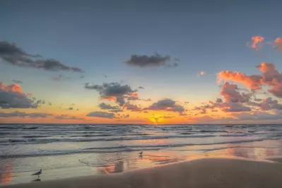 sunset on corpus christi beach