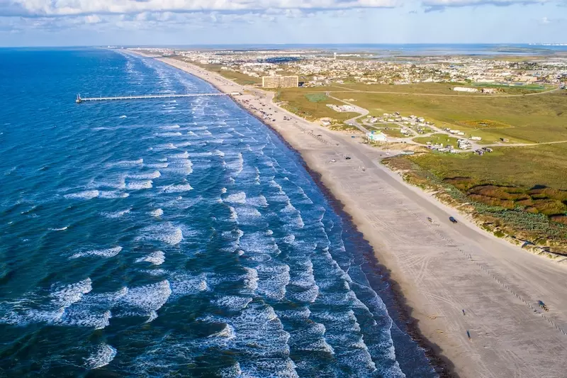 corpus christi beach from above