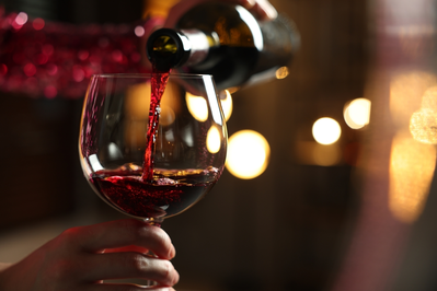 wine being poured into glass