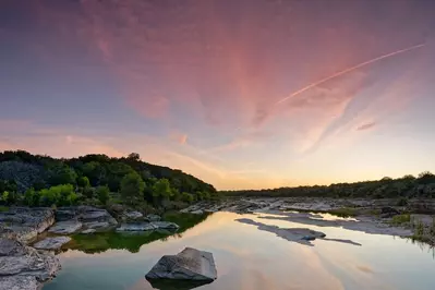 sunset over texas hill country