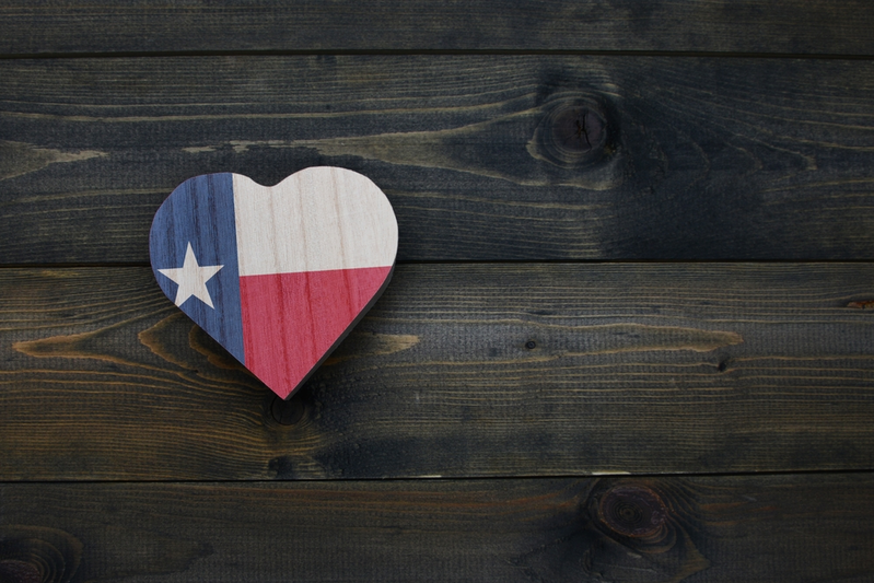 heart with texas flag