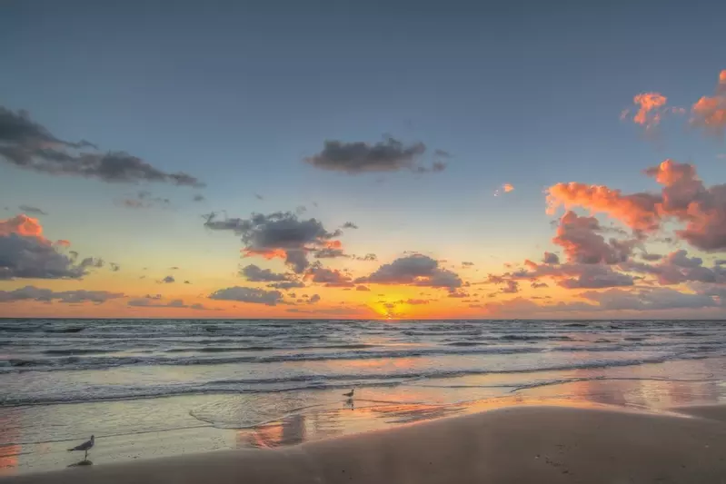 sunrise over corpus christi beach