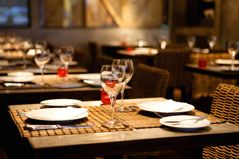 place setting at restaurant