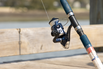 fishing pole on pier