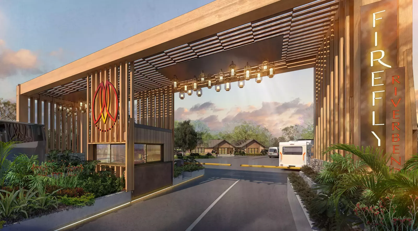 entrance to Firefly Riverbend Resort in Florida